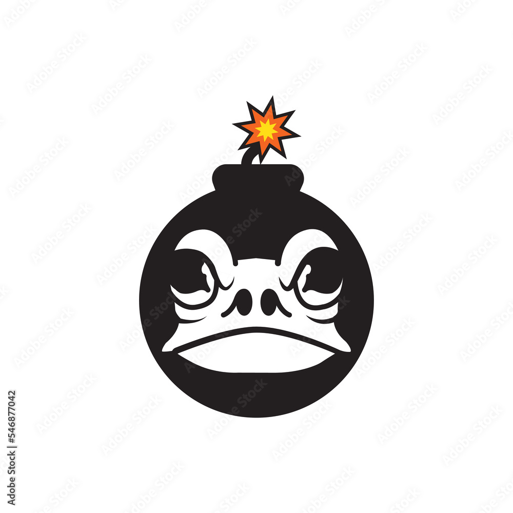 illustration vector logo of bomb frog good for logo game or toy. illustration vector logo of bomb frog good for logo game or toy.