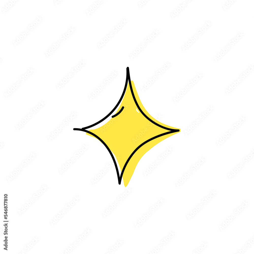 Fototapeta premium Abstract yellow star hand drawn icon