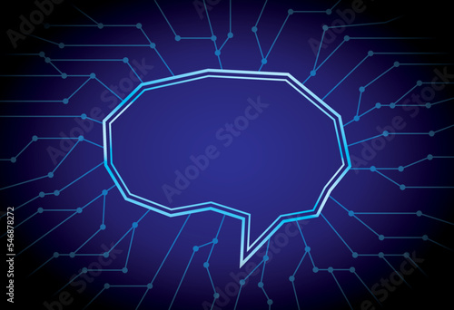 futuristic brain shape graphic frame illustration vector for adding text