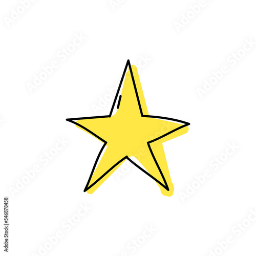 Star yellow hand drawn icon