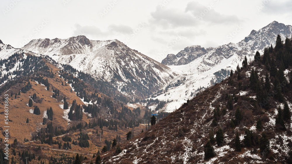 snowy mountains landscape
