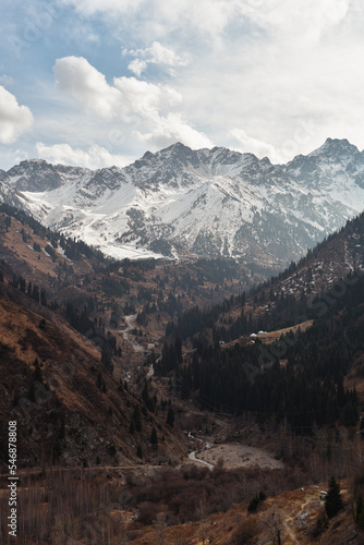 snowy mountains landscape