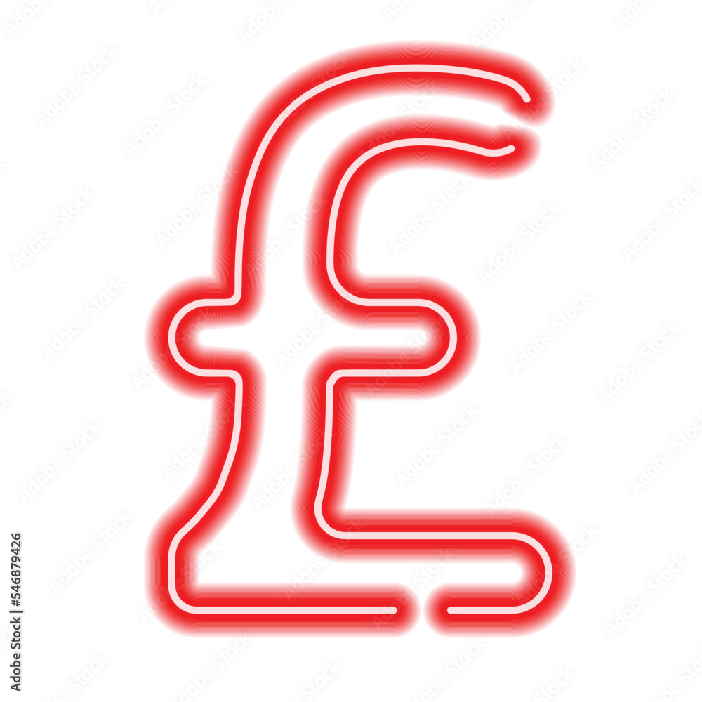 Red pound symbol with glow Red pound symbol with glow