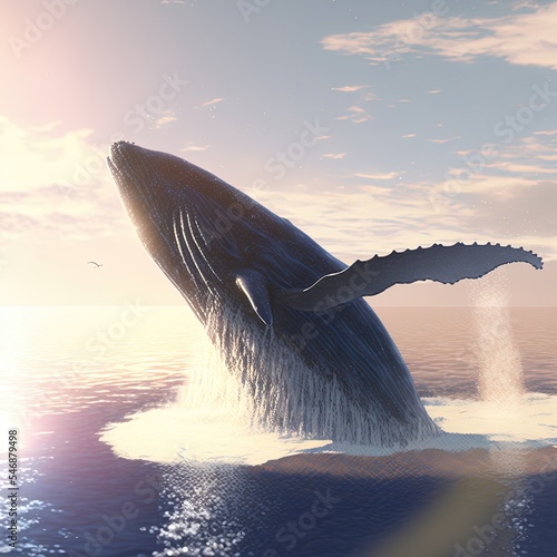 Illustration about whales. Made by AI.