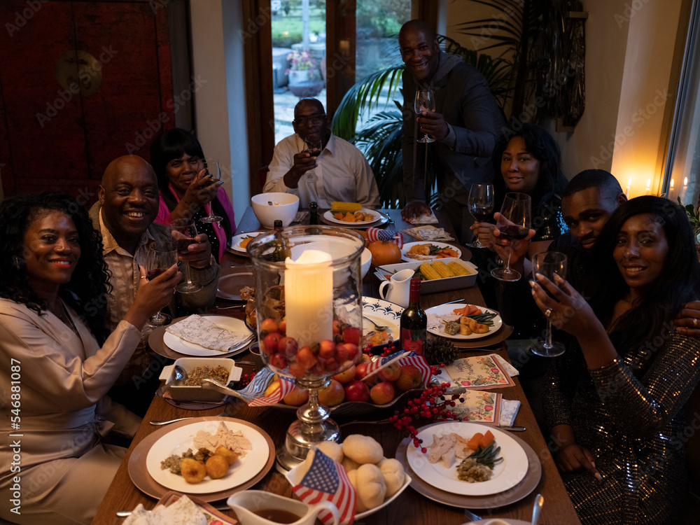 Portrait of family having Thanksgiving dinner Portrait of family having Thanksgiving dinner
