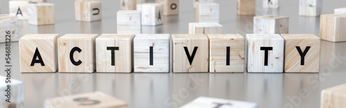 Photography Activity - word on wooden blocks - 3D illustration