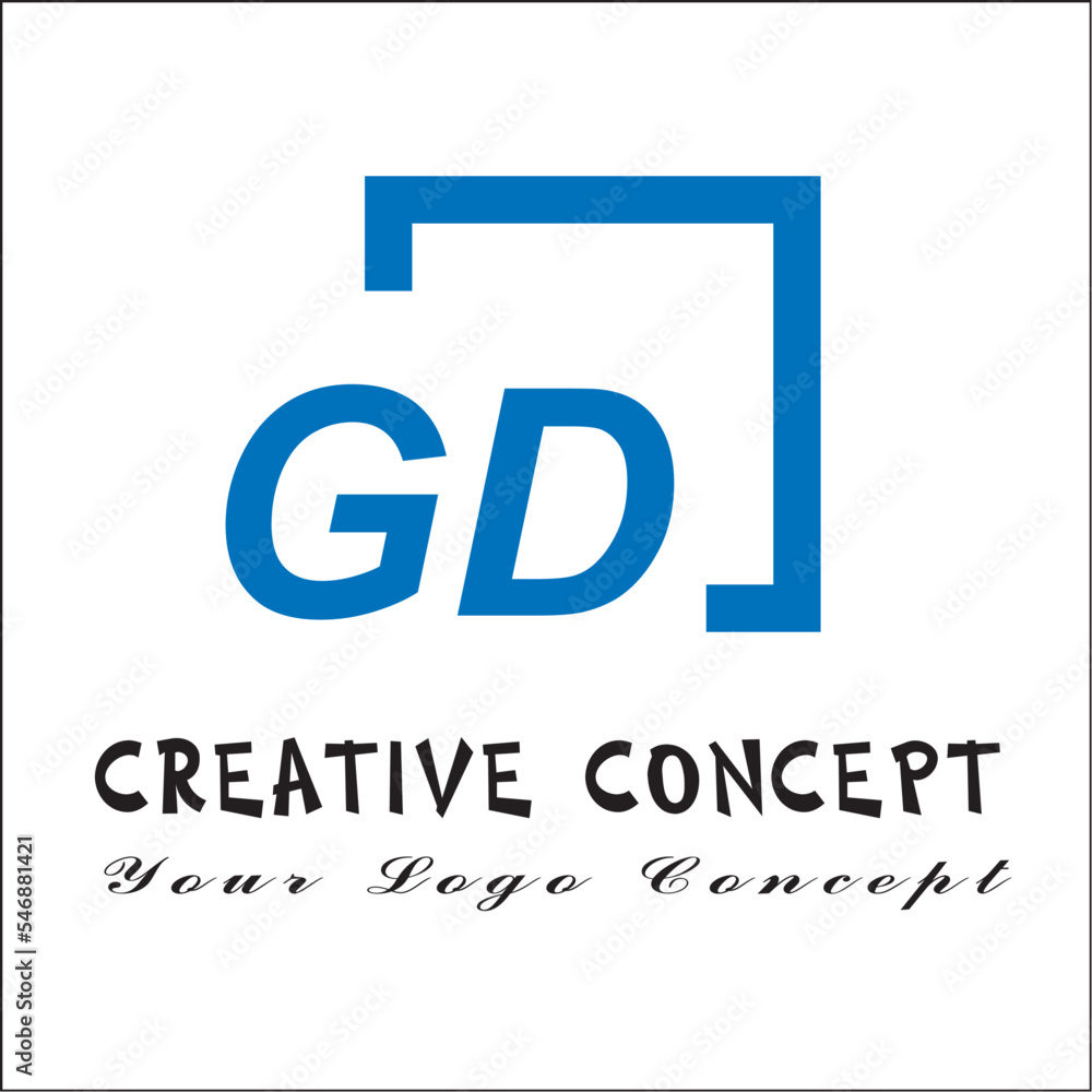 Creative initial letters gd square logo design concept vector Creative initial letters gd square logo design concept vector