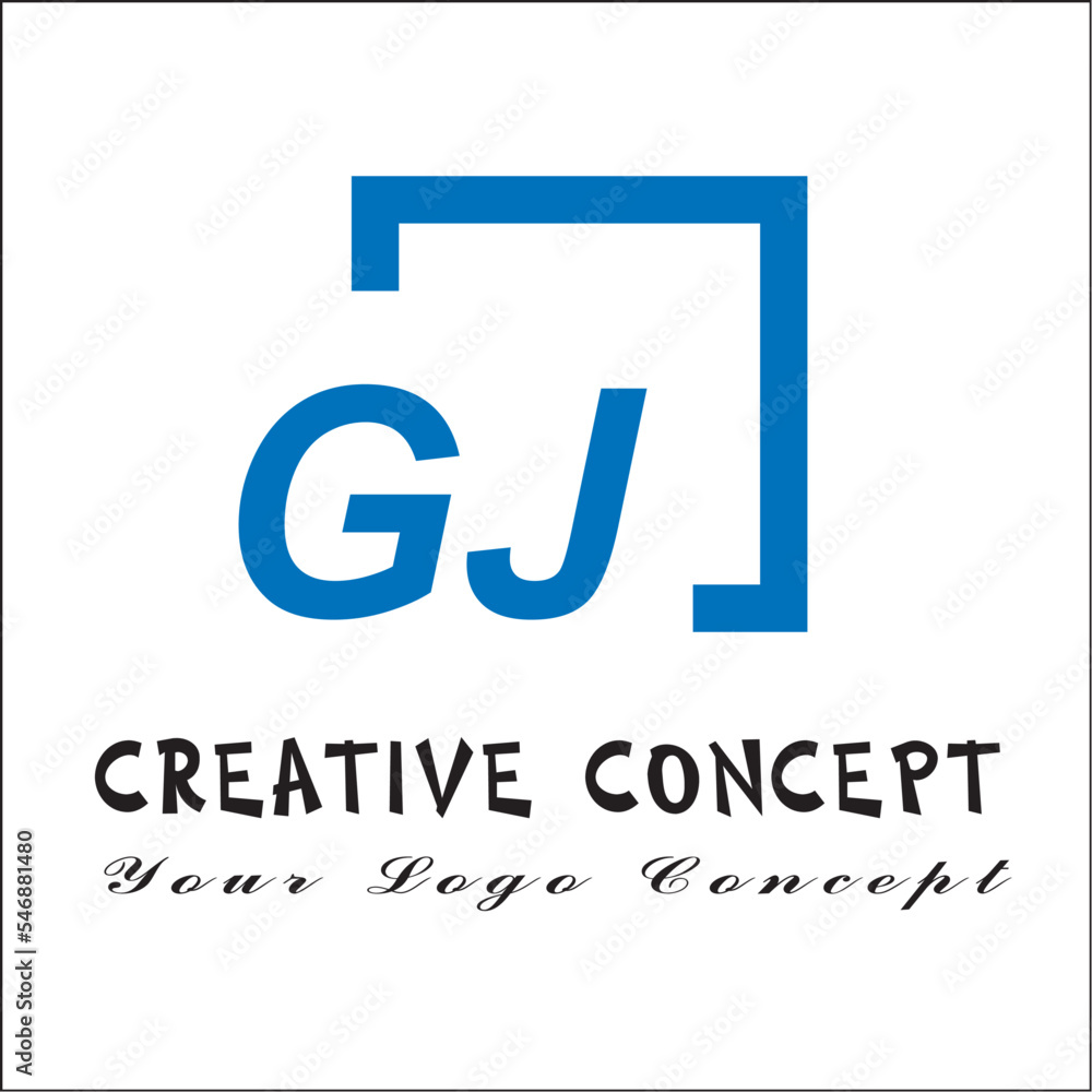 Creative initial letters gj square logo design concept vector Creative initial letters gj square logo design concept vector