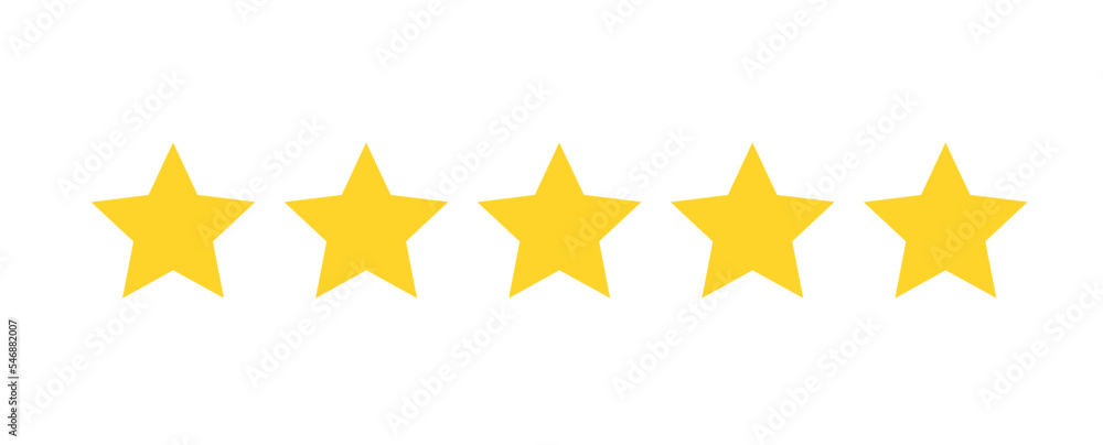 Five stars customer product rating review flat icon for apps and websites Five stars customer product rating review flat icon for apps and websites