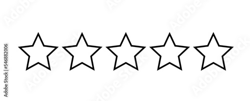 Five stars customer product rating review flat icon for apps and websites