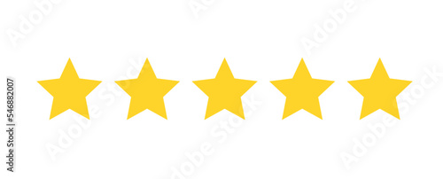 Five stars customer product rating review flat icon for apps and websites