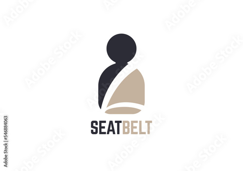 Fastened seatbelt logo vector concept