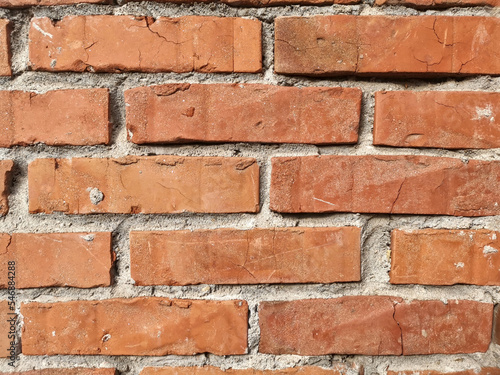 The wall made of an old brown bricks