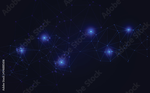 Blue Technology background. Creative lighting template background. Vector illustration