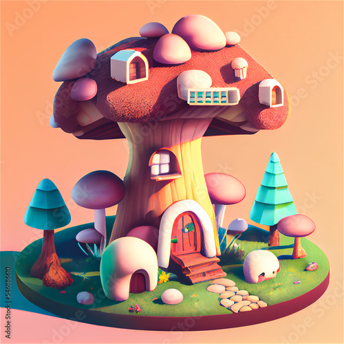 gnome house in a mushroom