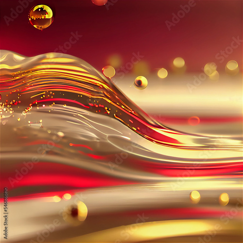 Red and golden liquid backg...