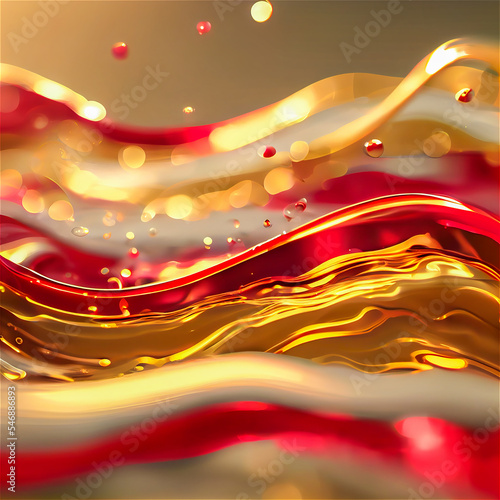Red and golden liquid backg...