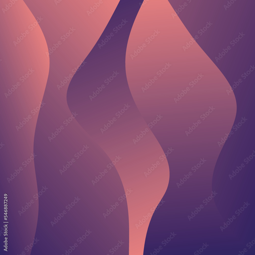 Abstract Red Waves background. Dynamic shapes composition. Vector illustration