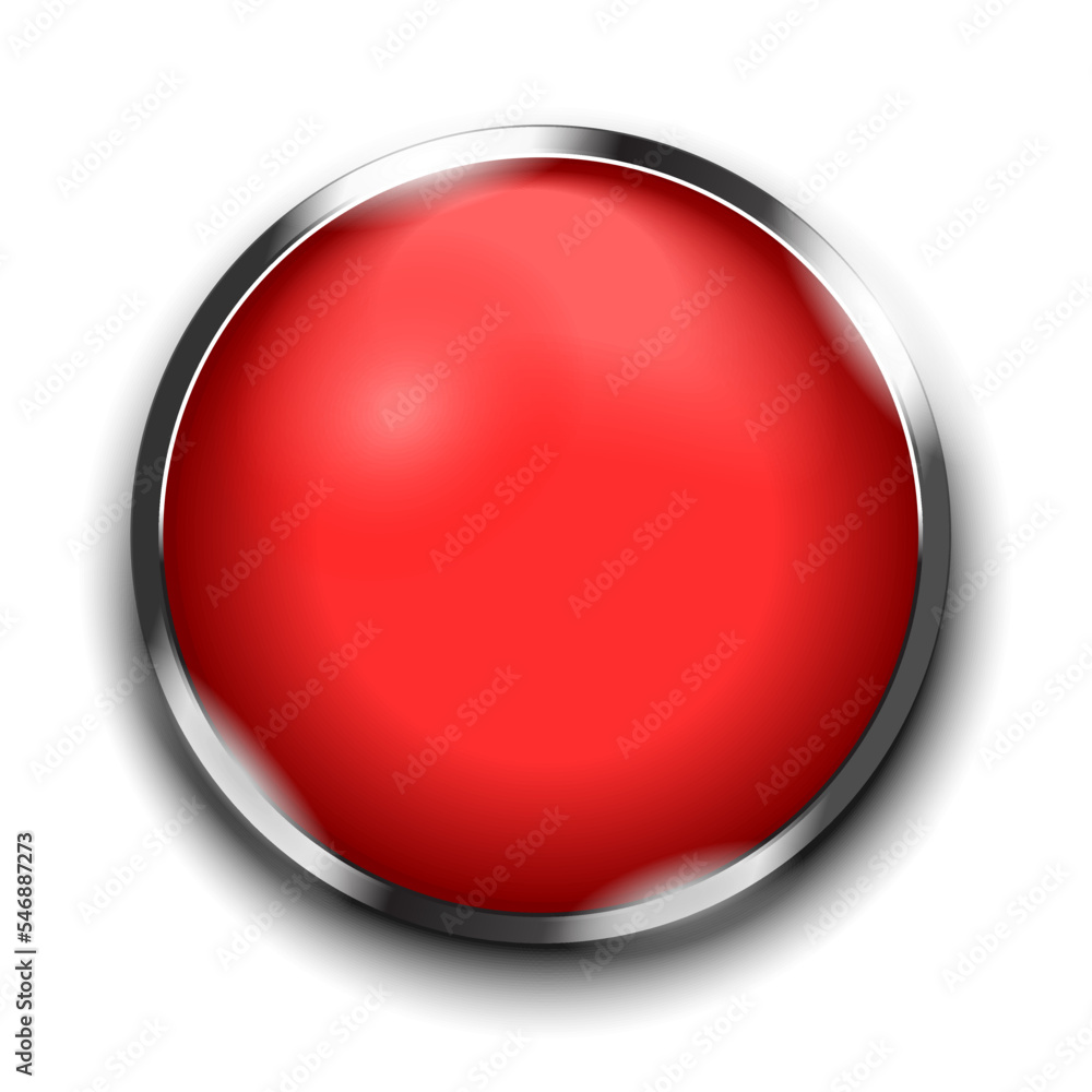 Red button isolated on white background. 3d rendering Red button isolated on white background. 3d rendering