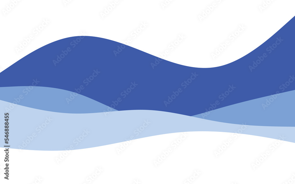 Creative Waves Blue background. Dynamic shapes composition. Vector illustration