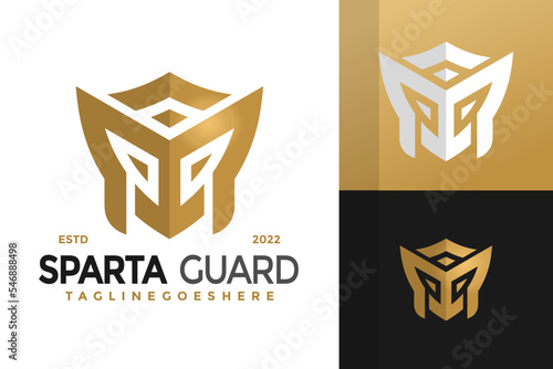 Initials Letter M Spartan Guard Logo Design, brand identity logos vector, modern logo, Logo Designs Vector Illustration Template