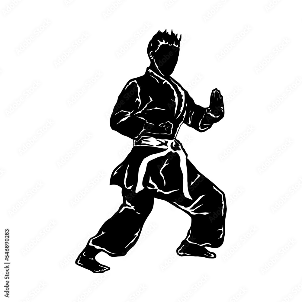 Fototapeta premium karate icon vector logo solhouette
