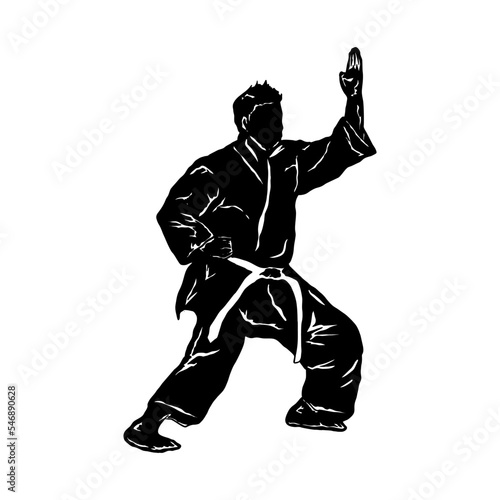 set of illustration logo taekwondo fighter vector