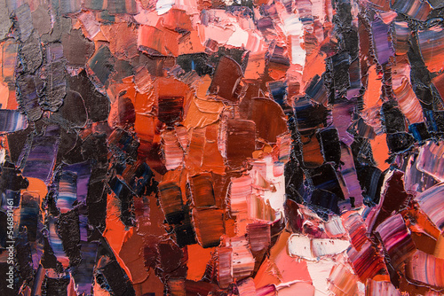 Close-up of a painting in progress