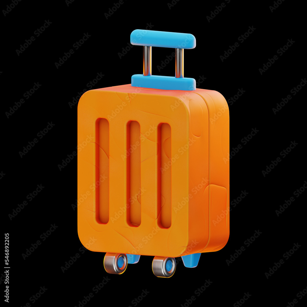 Premium Vacation suitcase icon 3d rendering on isolated background Premium Vacation suitcase icon 3d rendering on isolated background