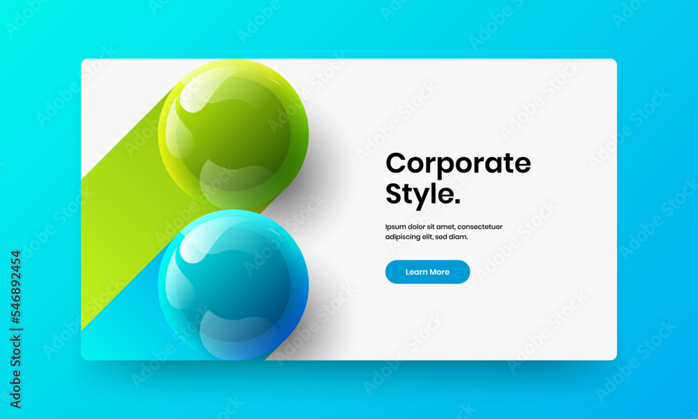 Premium banner design vector layout. Vivid 3D balls annual report concept. Premium banner design vector layout. Vivid 3D balls annual report concept.