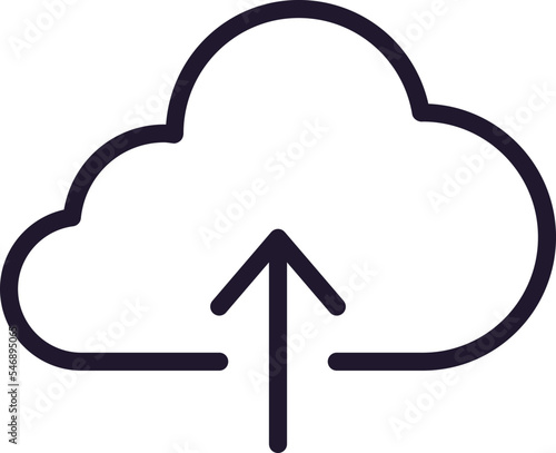 Connection and communication concept. Modern outline sign for web sites, apps, adverts, shops, banners. Editable stroke. Vector line icon of upload