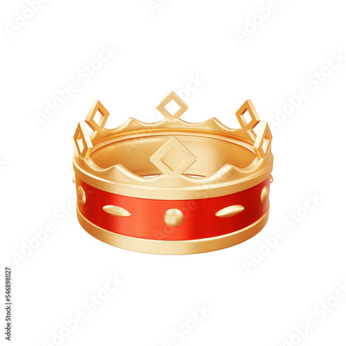 Royal golden crown 3d rendering illustration