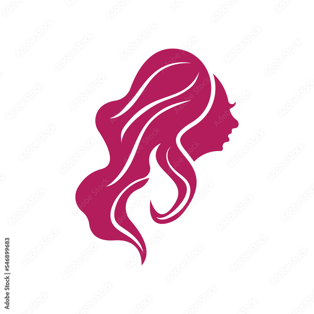 Style hair woman icon logo vector Style hair woman icon logo vector