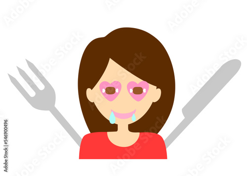 食欲旺盛な女性。フードファイター。
