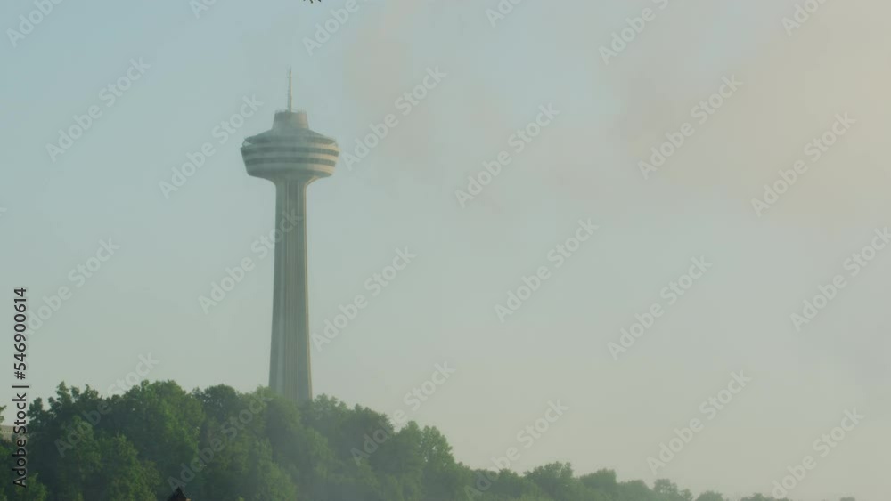 Skylon Tower seen through mist, Niagara Falls, Ontario, Canada Skylon Tower seen through mist, Niagara Falls, Ontario, Canada