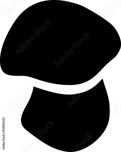 Boletus edulis, penny bun edible forest mushroom - vector silhouette picture for logo or pictogram. Porcino mushroom for sign or icon