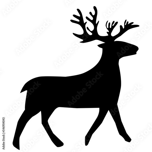 silhouette of christmas deer