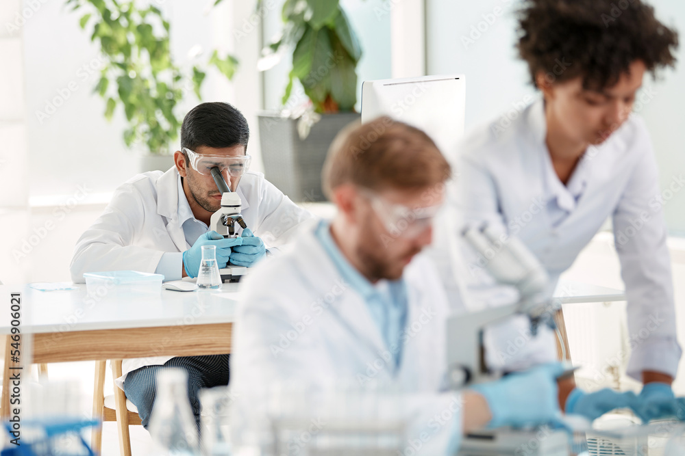 image of a group of scientists working in a laboratory. image of a group of scientists working in a laboratory.
