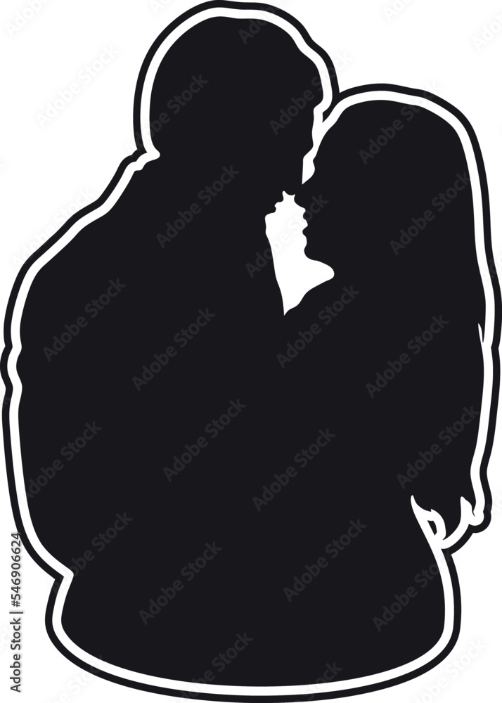 Couple in love logo vector silhouette