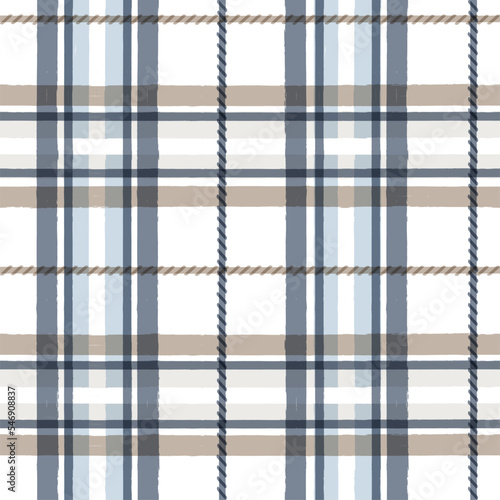 Gingham seamless pattern. watercolor plaid stripes, Vector checkered paint brush lines. Tartan texture for spring picnic table cloth, shirts, plaid, clothes, blankets, paper.