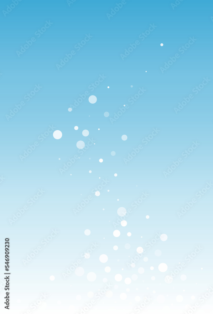 White Snow Vector Blue Background. Light Gray