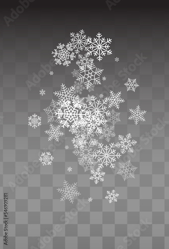 Silver Snowflake Vector Transparent Background.