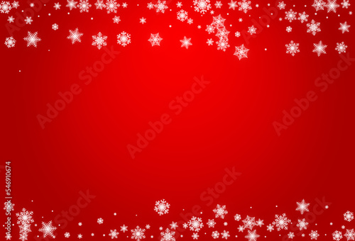 Silver Snow Vector Red Background. Light Gray
