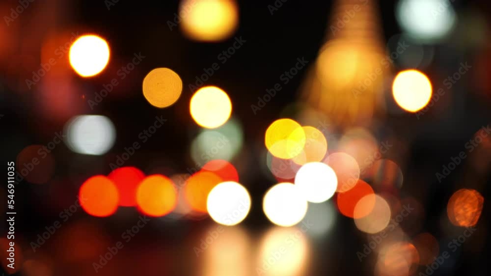Bokeh of city street lights decorated with beautiful lights. In the festival of happiness and celebration.bokeh background.4k. Bokeh of city street lights decorated with beautiful lights. In the festival of happiness and celebration.bokeh background.4k.