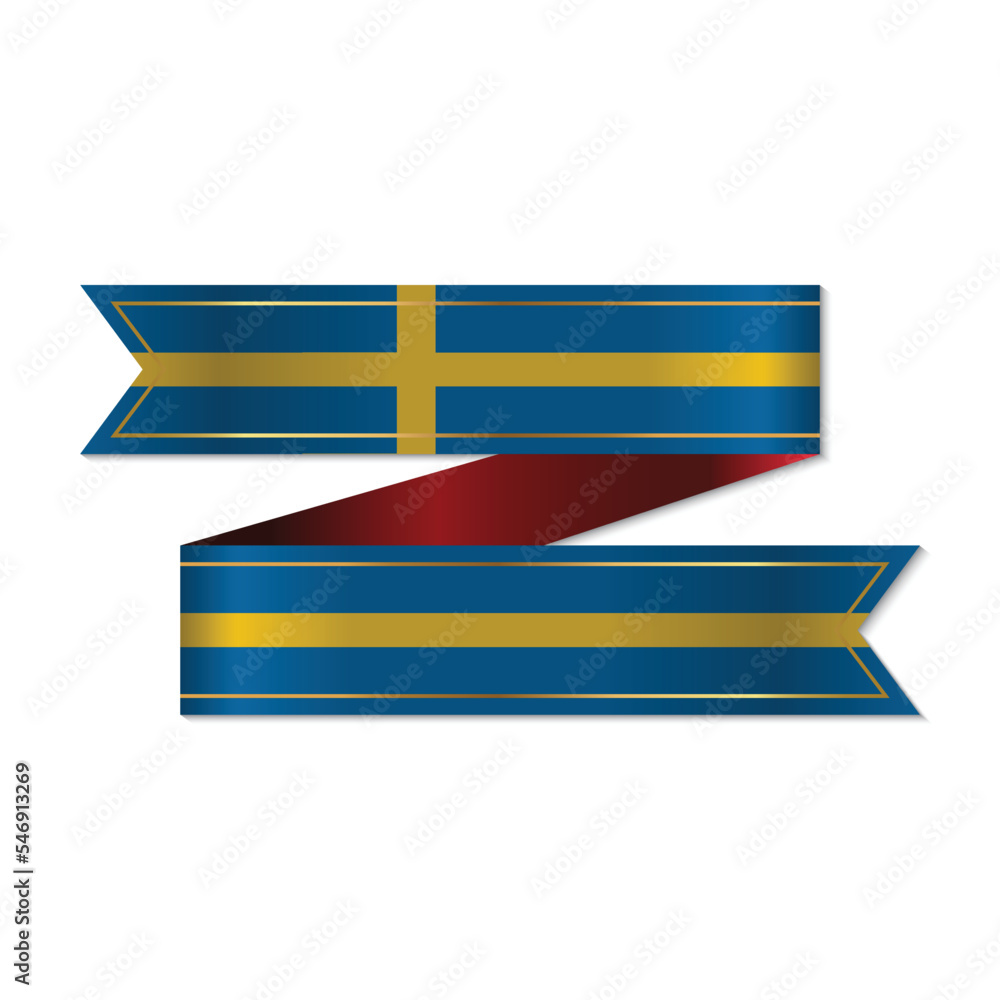 Fototapeta premium Made in Sweden, badge or label with flag isolated on white background. Vector illustration.