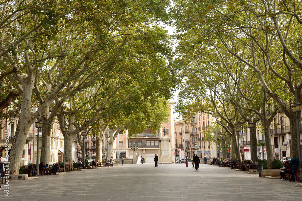the ramblas, Figueres, Girona province, Catalonia, Spain the ramblas, Figueres, Girona province, Catalonia, Spain