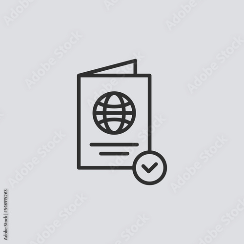 Passport vector icon sign symbol