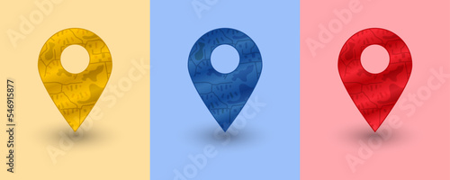 Map Pointer Location pin icon flat vector illustration design Bundle
