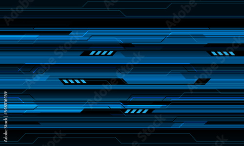 Abstract black blue line circuit cyber geometric design ultramodern futuristic technology background vector