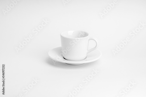 High Key white Espresso cup in center of image